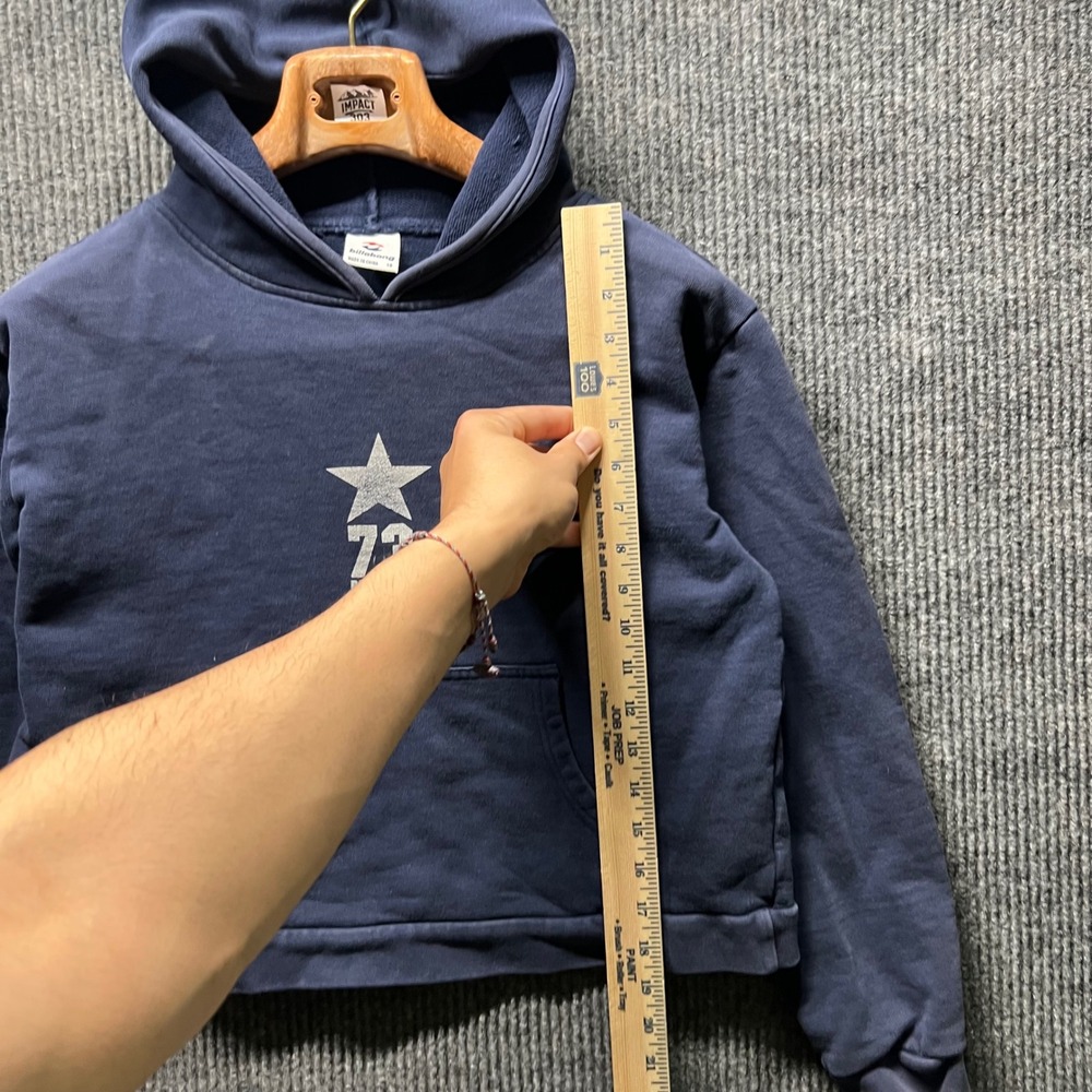 Billabong Hoodie Kids‎ Size 12 Navy Blue 73 Star Graphic Pullover Sweatshirt - Picture 5 of 8